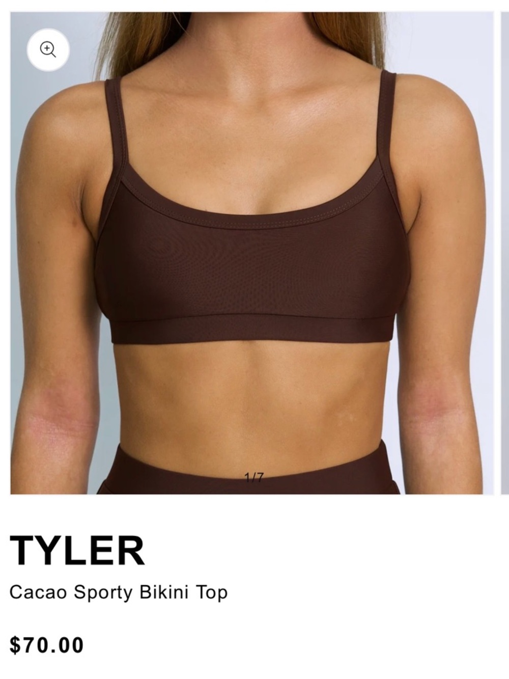 TYLER Cacao Sporty Bikini Top L and Chloe Cacao bikini bottom M- Women